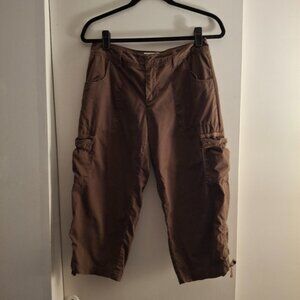 Carribean Joe Women's Brown Cargo Cropped Pants